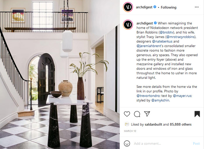 Bold black and white interior railing balusters